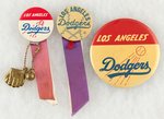 LOS ANGELES DODGERS THREE TEAM NAME BUTTONS MUCHINSKY BOOK PHOTO EXAMPLES.