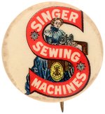 SINGER SEWING MACHINE RARE BUTTON C. 1900 USED FOR CPB BOOK COLOR PLATES.