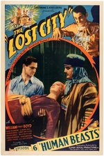 "THE LOST CITY" LINEN-MOUNTED ONE SHEET MOVIE SERIAL POSTER.