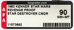"STAR WARS: REVENGE OF THE JEDI - STAR DESTROYER COMMANDER" PROOF CARD AFA 90 NM+/MT.