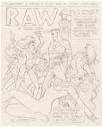 "RAW FOR REAL MEN" MEN's MAGAZINE SPOOF COVER ORIGINAL ART BY GREG HILDEBRANDT.