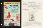 POST "FRED FLINTSTONE ROCK HOCKEY PLAYER" CEREAL BOX BACK PREMIUM PROTOTYPE ORIGINAL ART.