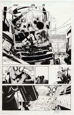 "AMAZING SPIDER-MAN" #576 COMIC BOOK PAGE ORIGINAL ART BY CHRIS BACHALO.