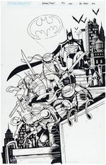 "BATMAN/TEENAGE MUTANT NINJA TURTLES ADVENTURES" #2 COMIC BOOK VARIANT COVER ORIGINAL ART LOT.