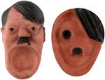 WORLD WAR II ANTI-AXIS FIGURAL HITLER ASHTRAY PAIR (WITH SCARCE VARIETY).