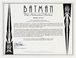 "BATMAN: THE ANIMATED SERIES" FRAMED LIMITED EDITION "HEART OF ICE" ANIMATION CEL.