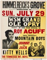 ROY ACUFF & KITTY WELLS 1956 GRAND OLE OPRY CONCERT POSTER.