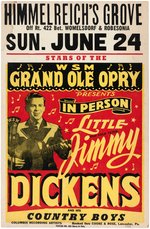 LITTLE JIMMY DICKENS 1950s GRAND OLD OPRY CONCERT POSTER.