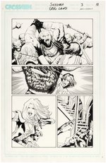 "SOJOURN" #3 COMIC BOOK PAGE ORIGINAL ART PAIR BY GREG LAND.