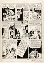 "SPEED COMICS" #33 COMIC BOOK PAGE ORIGINAL ART FEATURING BLACK CAT BY JOE KUBERT.