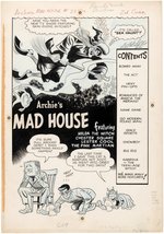 "ARCHIE'S MAD HOUSE" #22 COMIC BOOK INSIDE FRONT COVER ORIGINAL ART BY BOB WHITE.
