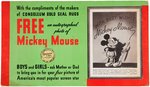 "MICKEY MOUSE CONGOLEUM RUGS" STORE DISPLAY SIGN FOR PREMIUM PICTURE.