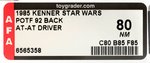 "STAR WARS: POWER OF THE FORCE - AT-AT DRIVER" 92 BACK AFA 80 NM (AUSTRALIAN EXCLUSIVE).
