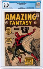 "AMAZING FANTASY" #15 AUGUST 1962 CGC 3.0 GOOD/VG (FIRST SPIDER-MAN).