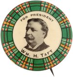 LIKELY UNIQUE TAFT GREEN PLAID PORTRAIT BUTTON UNLISTED IN HAKE.