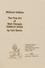 "THE FINE ART OF WALT DISNEY'S DONALD DUCK" HIGH QUALITY LIMITED EDITION BOOK SIGNED BY CARL BARKS.