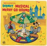 "MECHANICAL DISNEY MUSICAL MERRY-GO-ROUND" BOXED MARX WIND-UP CAROUSEL.