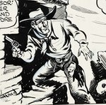"RED RYDER" 1940 DAILY STRIP ORIGINAL ART BY FRED HARMAN.