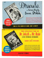 "DRACULA/DR. JEKYLL AND MR. HYDE" ARMED SERVICES EDITION BOOK PAIR.