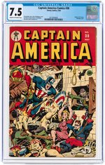 "CAPTAIN AMERICA COMICS" #38 MAY 1944 CGC 7.5 VF-.