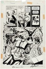 "DEATHLOK" VOL. 2 #4 COMIC BOOK PAGE ORIGINAL ART BY DENYS COWAN.