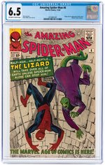 "AMAZING SPIDER-MAN" #6 NOVEMBER 1963 CGC 6.5 FINE+ (FIRST LIZARD).