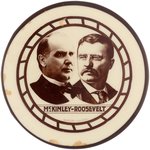 RARE McKINLEY & ROOSEVELT REAL PHOTO JUGATE BUTTON UNLISTED IN HAKE.