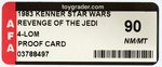 "STAR WARS: REVENGE OF THE JEDI - 4-LOM" PROOF CARD AFA 90 NM+/MT.