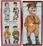 WORLD WAR II "THE BIG FOUR" ROOSEVELT, CHAMBERLAIN & AXIS LEADERS BOXED CARTOON PUZZLE SET.