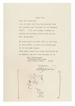 PULITZER PRIZE WINNING CARTOONIST C.D. BATCHELOR THREE SIGNED LETTERS AND TWO CARDS.