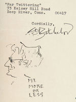 PULITZER PRIZE WINNING CARTOONIST C.D. BATCHELOR THREE SIGNED LETTERS AND TWO CARDS.