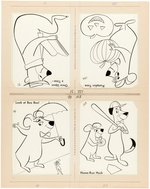 "HUCKLEBERRY HOUND COLORING BOOK" COVER-TO-COVER COMPLETE ORIGINAL ART FOR COLORING BOOK.