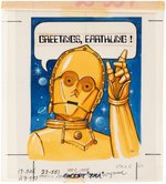 "STAR WARS" C-3PO GREETING CARD ORIGINAL ART.