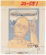 "STAR WARS" C-3PO GREETING CARD ORIGINAL ART.