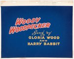 "WOODY WOODPECKER" TITLE SEQUENCE ORIGINAL ART.
