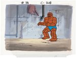 "THE FANTASTIC FOUR - THING" ANIMATION CEL & ORIGINAL ART BACKGROUND.