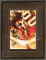 "PROJECT SUPERPOWERS" #2 FRAMED COMIC COVER ORIGINAL ART BY ALEX ROSS.