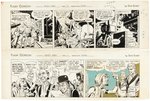 "FLASH GORDON" 1961 DAILY STRIP ORIGINAL ART PAIR BY DAN BARRY.