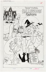 "CHERYL BLOSSOM" #27 COMIC BOOK PAGE HALLOWEEN PIN-UP ORIGINAL ART BY HOLLY GOLIGHTLY.