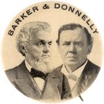 BARKER & DONNELLY ELUSIVE 1900 POPULIST PARTY JUGATE BUTTON.