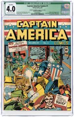 "CAPTAIN AMERICA COMICS" #1 MARCH 1941 CGC QUALIFIED 4.0 VG (FIRST CAPTAIN AMERICA/BUCKY/RED SKULL).