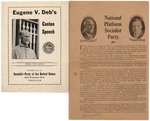 SOCIALIST PARTY EPHEMERA INCLUDING DEBS AND THOMAS CAMPAIGN MATERIAL.