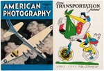 "AMERICAN PHOTOGRAPHY" & "ARMY TRANSPORTATION JOURNAL" PAIR WITH DISNEY WORLD WAR II-RELATED COVERS.