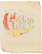 "CASPER AND COMPANY COLORING BOOK" COVER ORIGINAL ART LOT.