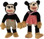 MICKEY & MINNIE MOUSE DEAN'S RAG DOLL PAIR FEATURING UNUSUAL OPEN MOUTH DESIGN.