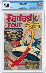 "FANTASTIC FOUR" #3 MARCH 1962 CGC 4.0 VG (FIRST FANTASTIC FOUR IN COSTUME).