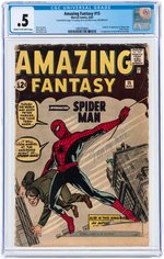"AMAZING FANTASY" #15 AUGUST 1962 CGC .5 POOR (FIRST SPIDER-MAN).