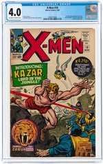 "X-MEN" #10 MARCH 1965 CGC 4.0 VG (FIRST SILVER AGE KA-ZAR).