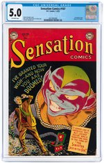 "SENSATION COMICS" #107 JANUARY-FEBRUARY 1952 CGC 5.0 VG/FINE (JEROME WENKER PEDIGREE).