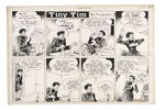 “TINY TIM” SUNDAY PAGE ORIGINAL ART TRIO WITH MIND CONTROLLING MUSIC TEACHER.